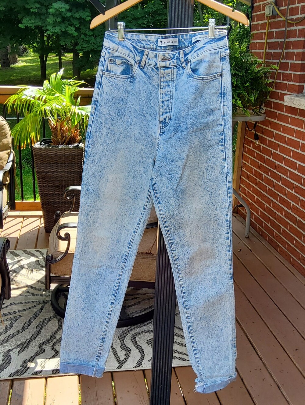 American Tall Lola Ultra High Rise Slim Light Acid Wash Blue Jeans